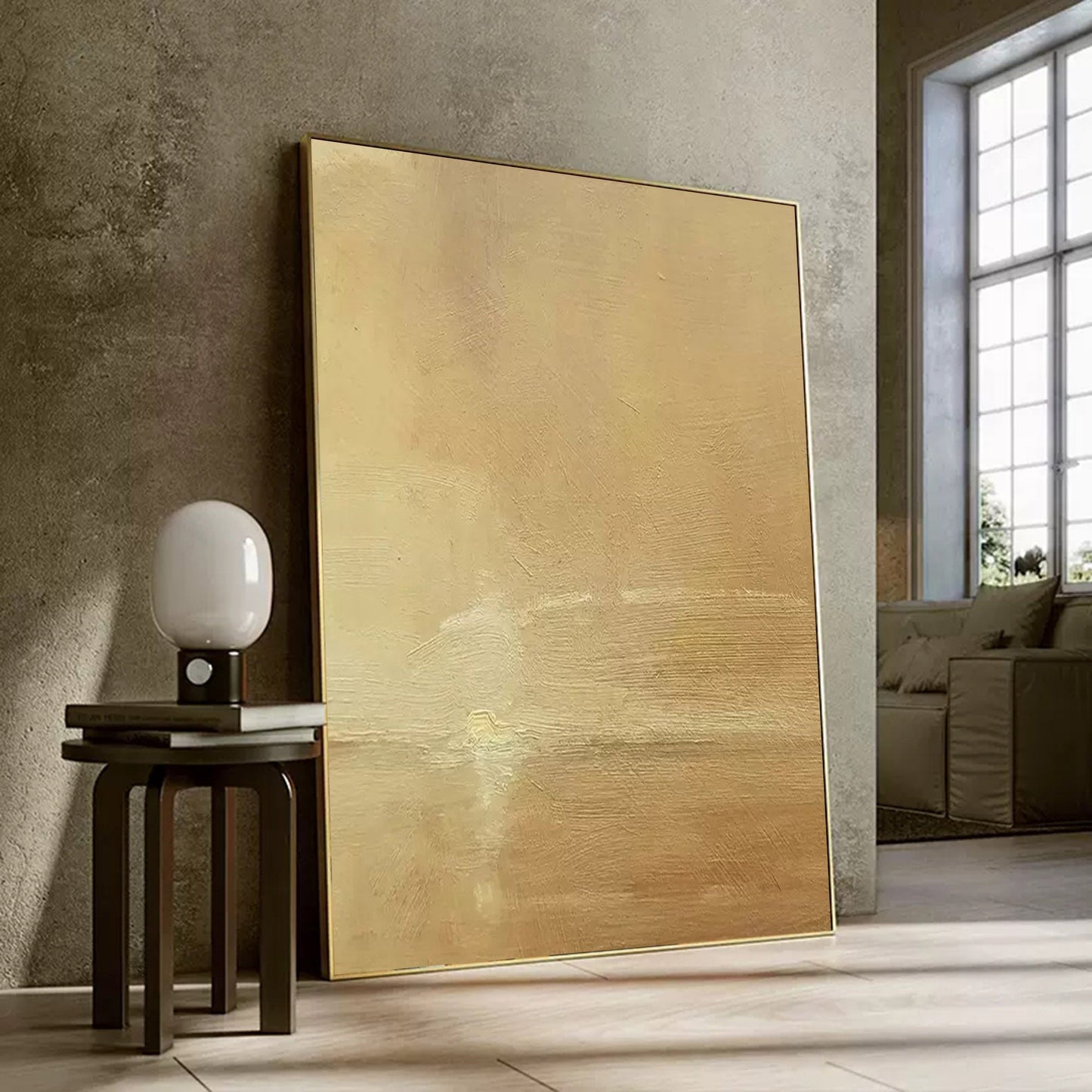 Serene Minimalist Landscape Oil Painting for Modern Home Decor