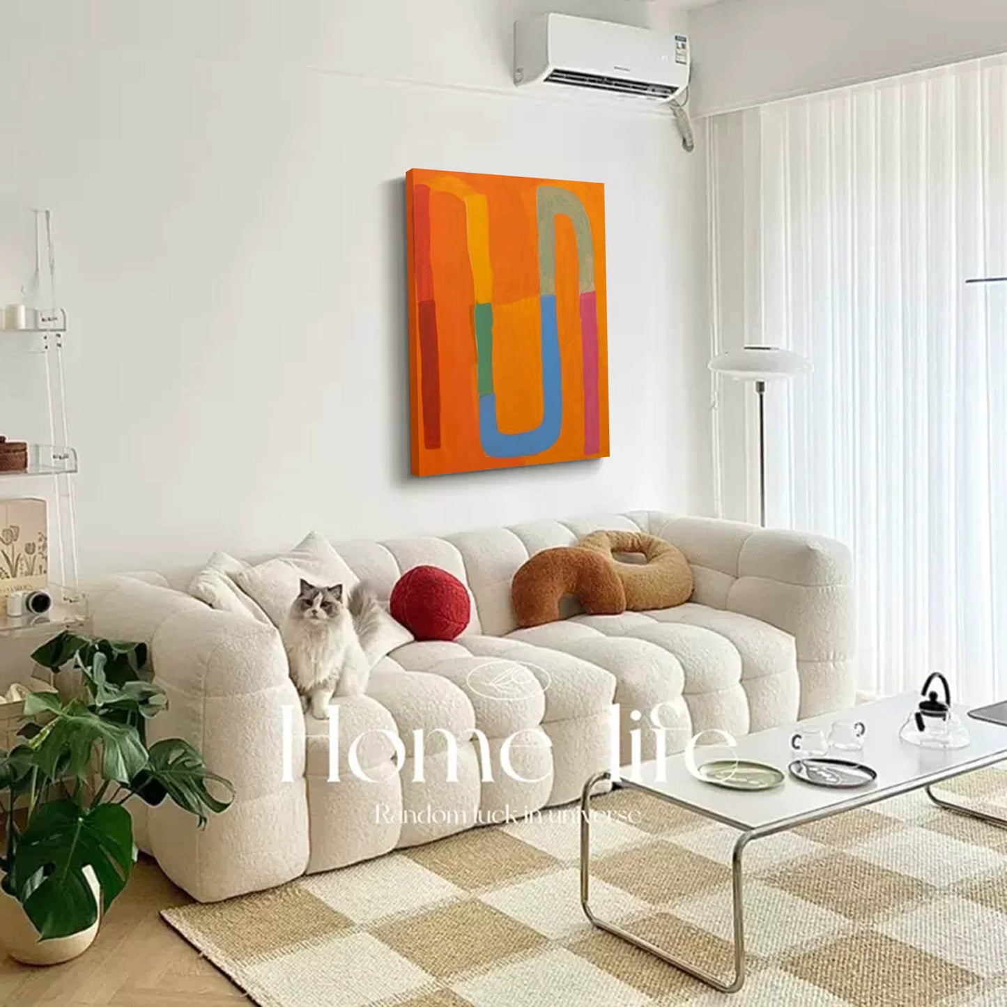 Vibrant Abstract Oil Painting on Canvas for Modern Home Decor