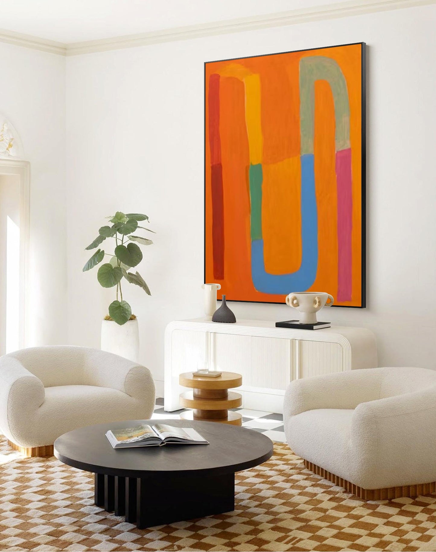 Vibrant Abstract Oil Painting on Canvas for Modern Home Decor