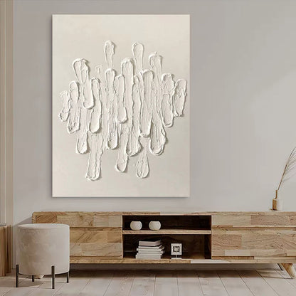 Textured White Oil Painting for Modern Art Decor