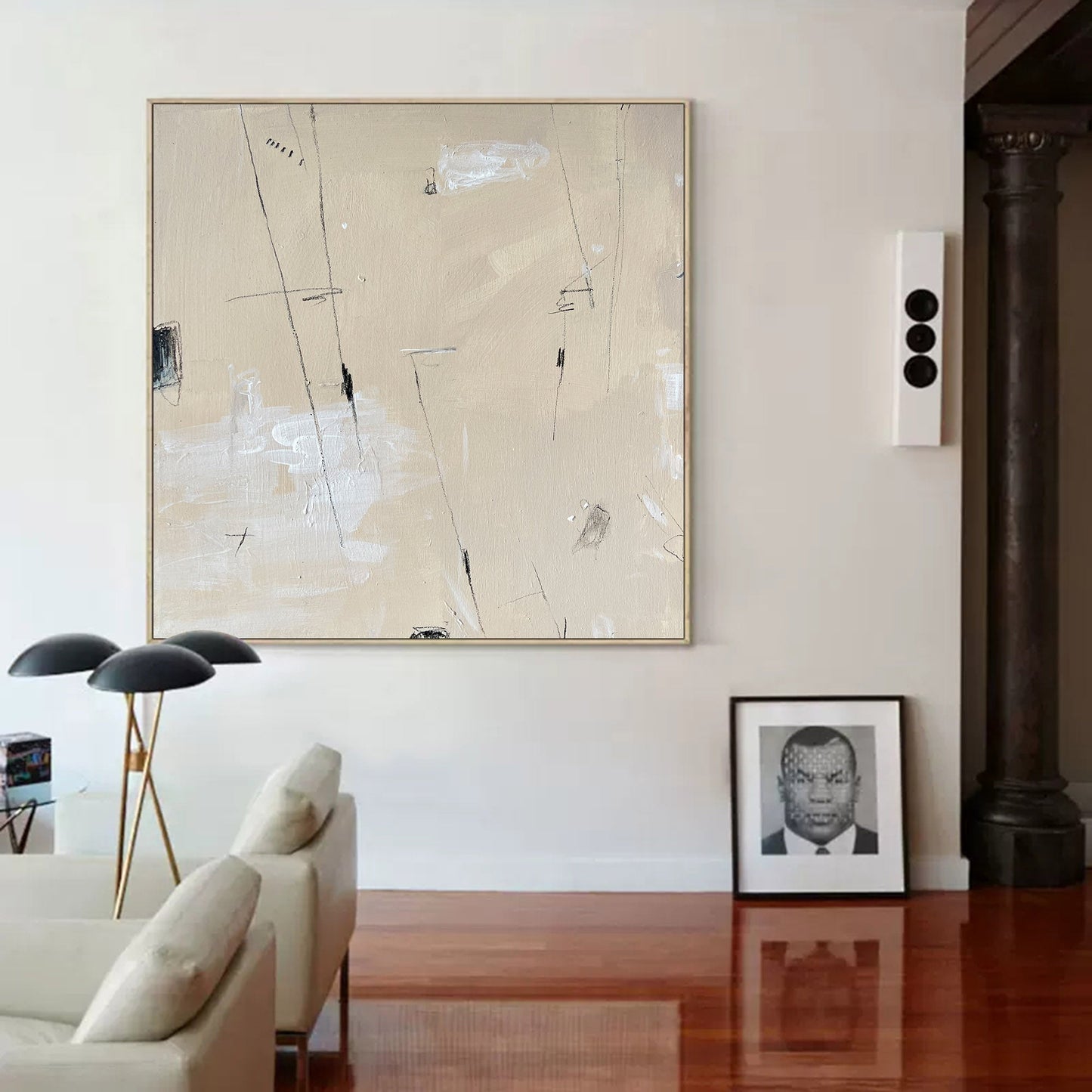 Elegant Minimalist Abstract Oil Painting for Modern Decor