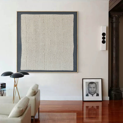 Elegant Minimalist White Texture Oil Painting for Modern Home Decor
