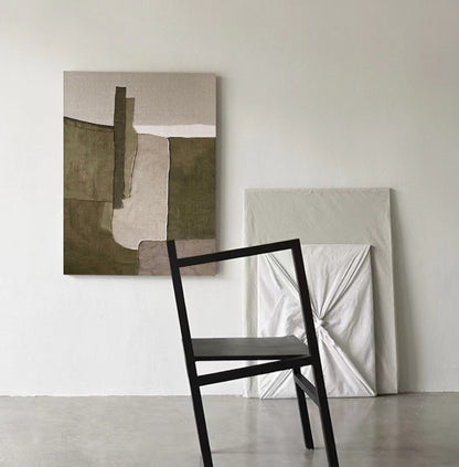 Earthy Tones Minimalist Abstract Oil Painting for Modern Home Decor
