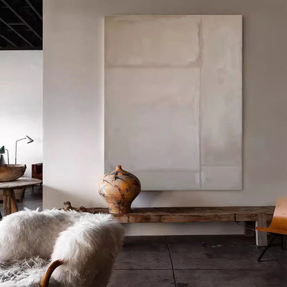 Elegant Minimalist Geometric Oil Painting for Modern Home Décor
