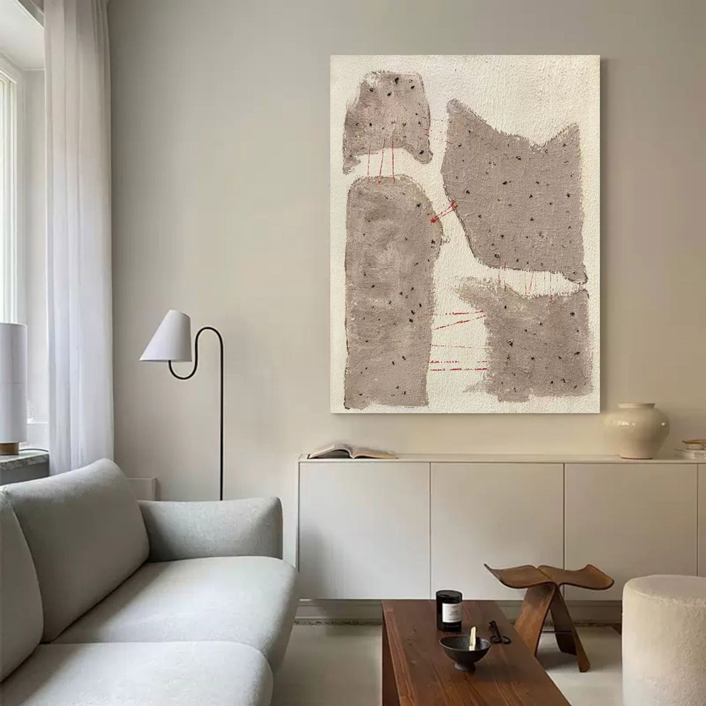 Abstract Wabi-Sabi Canvas Art for Elegant Home Decor and Modern Aesthetics