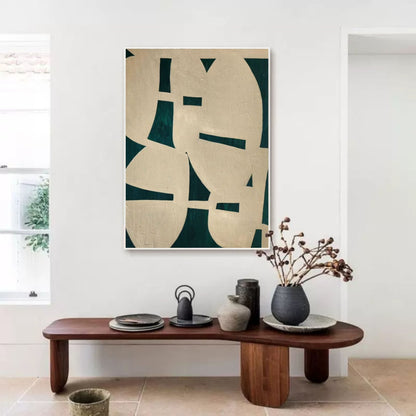 Modern Wabi-Sabi Abstract Oil Painting for Elegant Home Decor