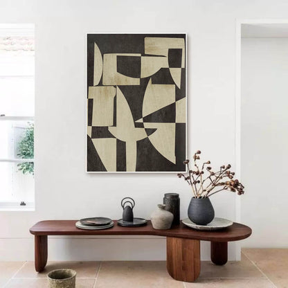 Abstract Wabi-Sabi Oil Painting for Modern Home Decor and Wall Art