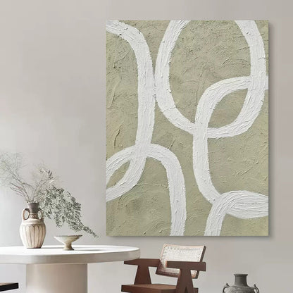 Contemporary Minimalist Line Art Oil Painting for Modern Home Decor