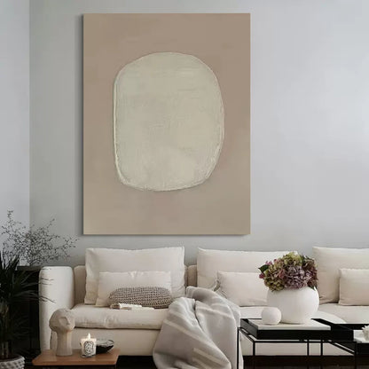 Minimalist Wabi-Sabi Oil Painting for Serene Home Decor