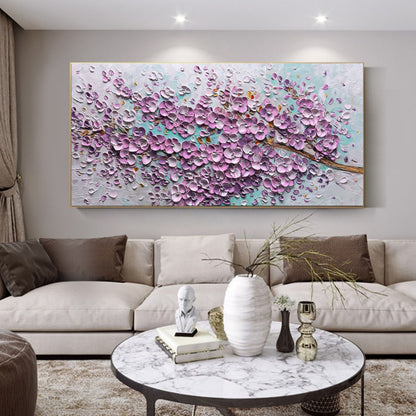 Vibrant Floral Oil Painting with Textured Petals and Serene Background
