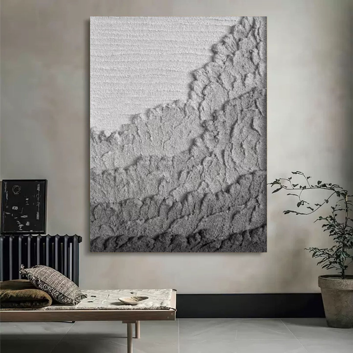 Elegant Wabi-Sabi Art: Textured Wall Décor for Modern Minimalist Spaces
