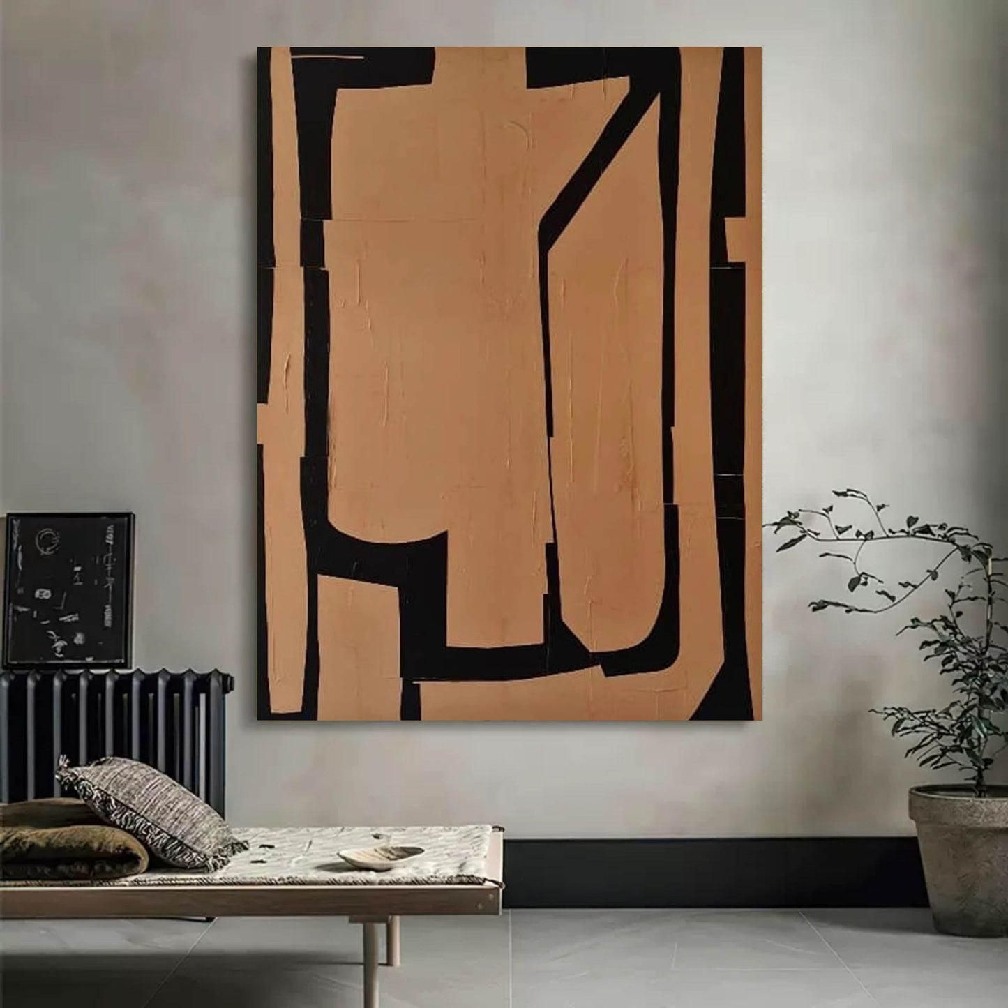 Abstract Wabi-Sabi Oil Painting for Modern Home Decor and Wall Art