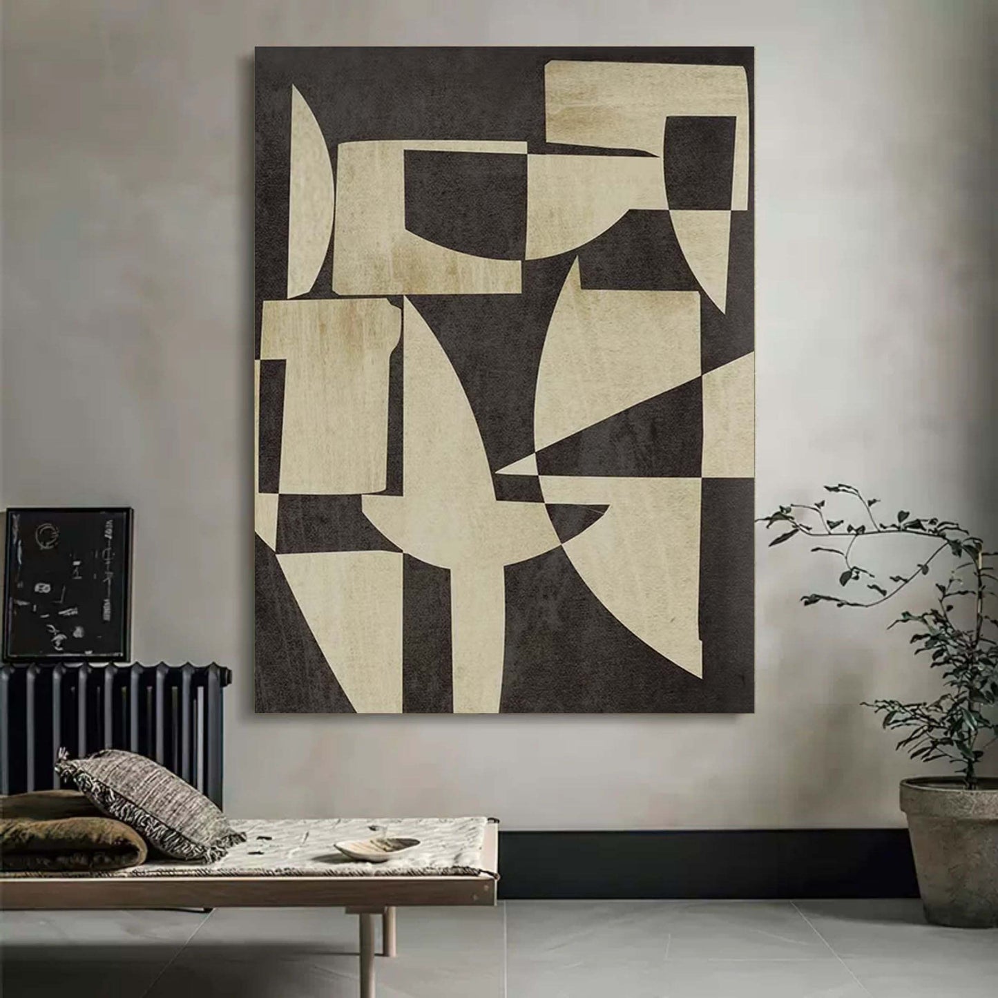 Abstract Wabi-Sabi Oil Painting for Modern Home Decor and Wall Art