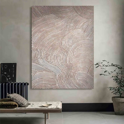 Modern Wabi-Sabi Abstract Oil Painting for Minimalist Home Decor