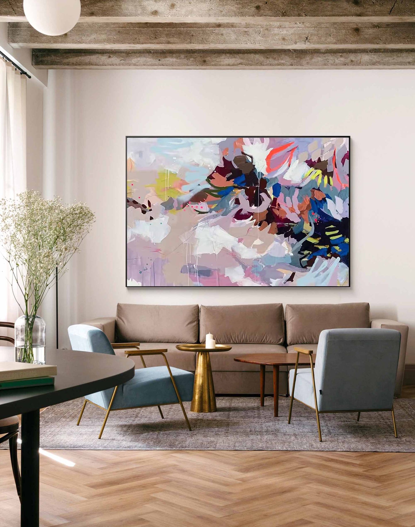 Vibrant Abstract Oil Painting for Modern Home Decor and Art Collectors