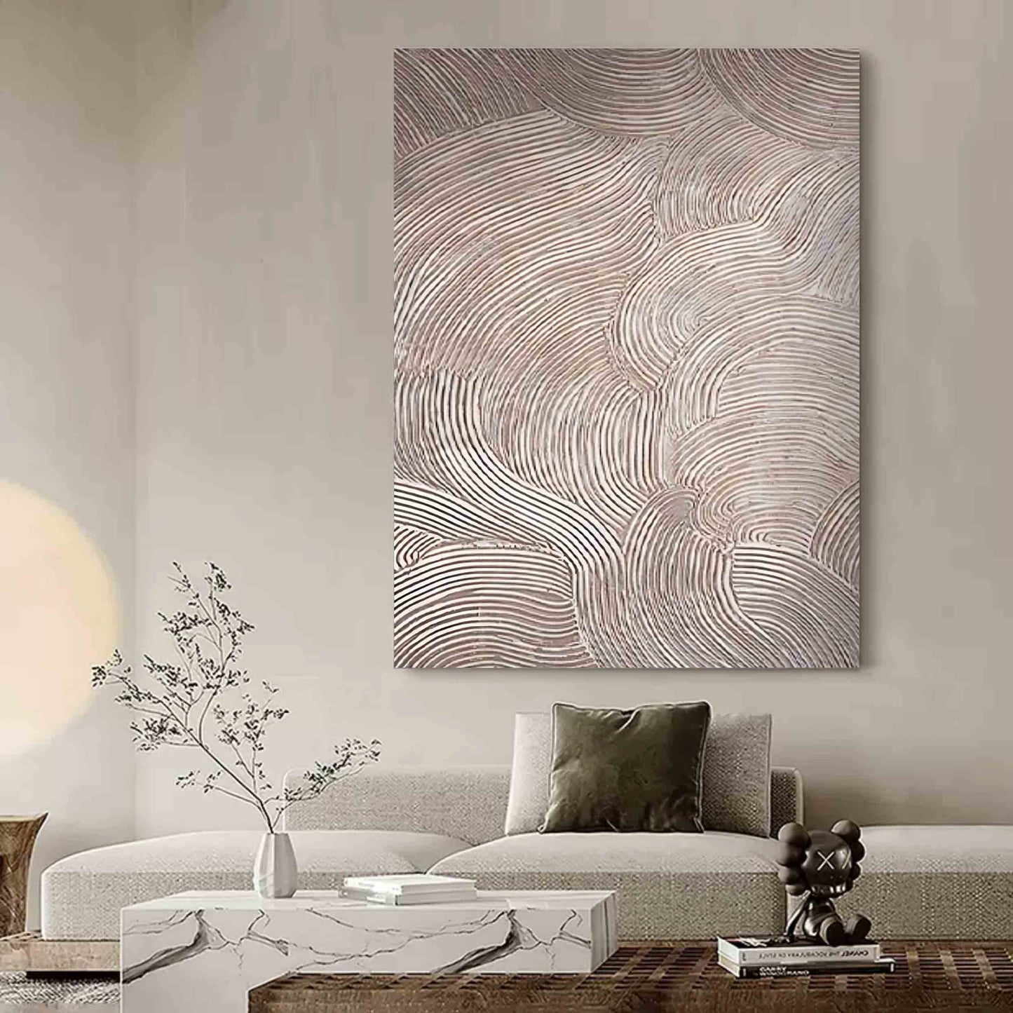 Modern Wabi-Sabi Abstract Oil Painting for Minimalist Home Decor