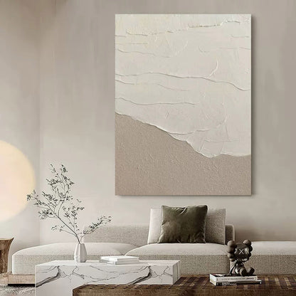 Serene Wabi-Sabi Oil Painting for Minimalist Home Decor
