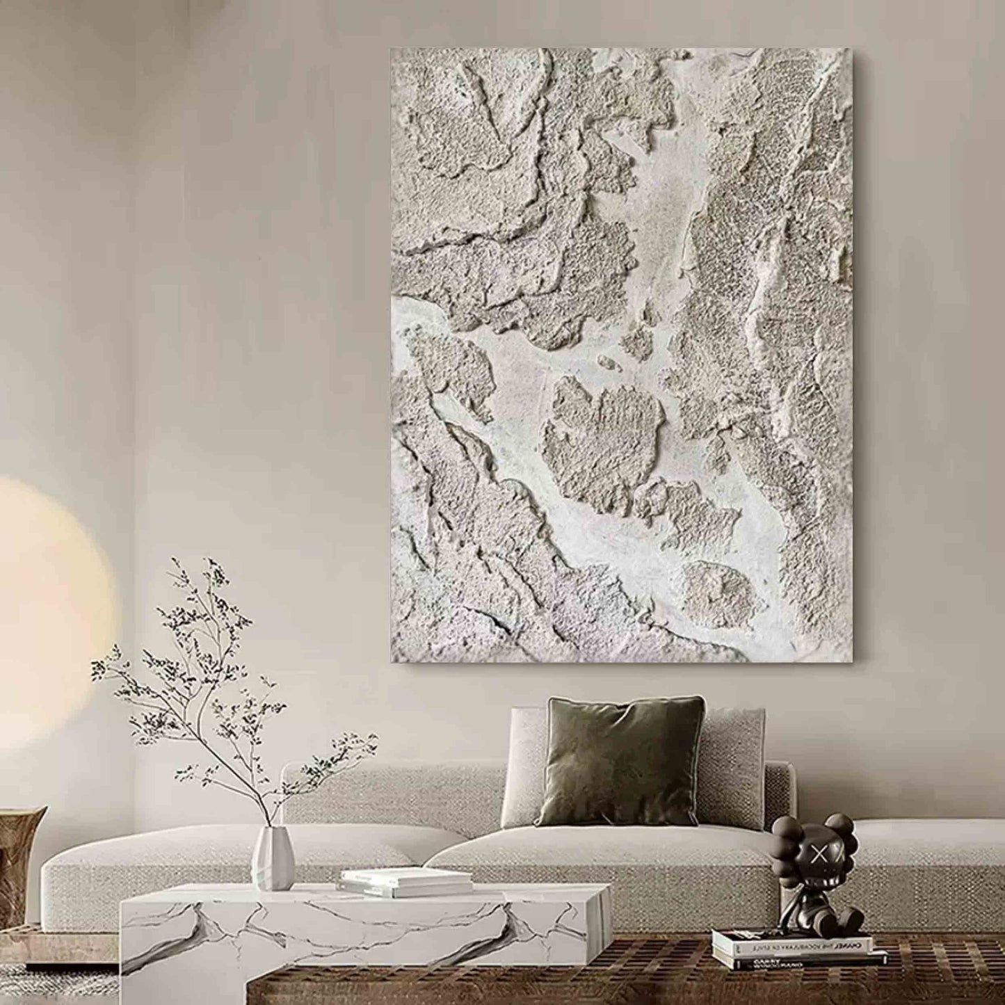 Textured Minimalist Oil Painting for Modern Home Decor