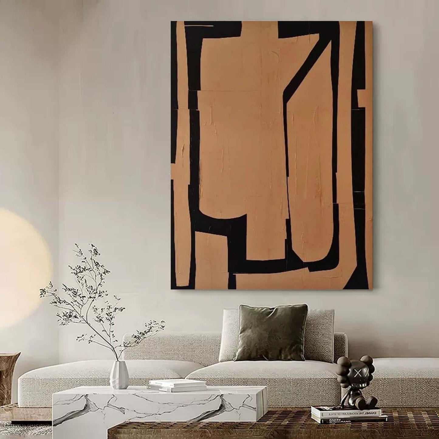 Abstract Wabi-Sabi Oil Painting for Modern Home Decor and Wall Art