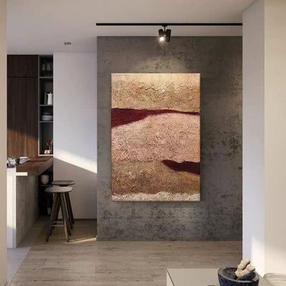 Abstract Wabi-Sabi Landscape Oil Painting for Elegant Home Decor