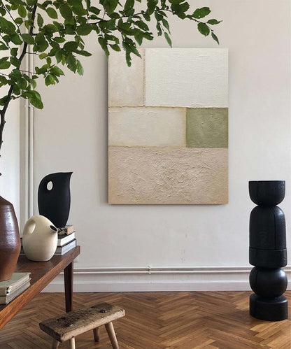 Elegant Minimalist Geometric Oil Painting for Modern Home Decor