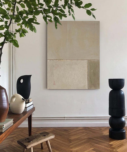 Contemporary Minimalist Geometric Oil Painting for Modern Home Decor
