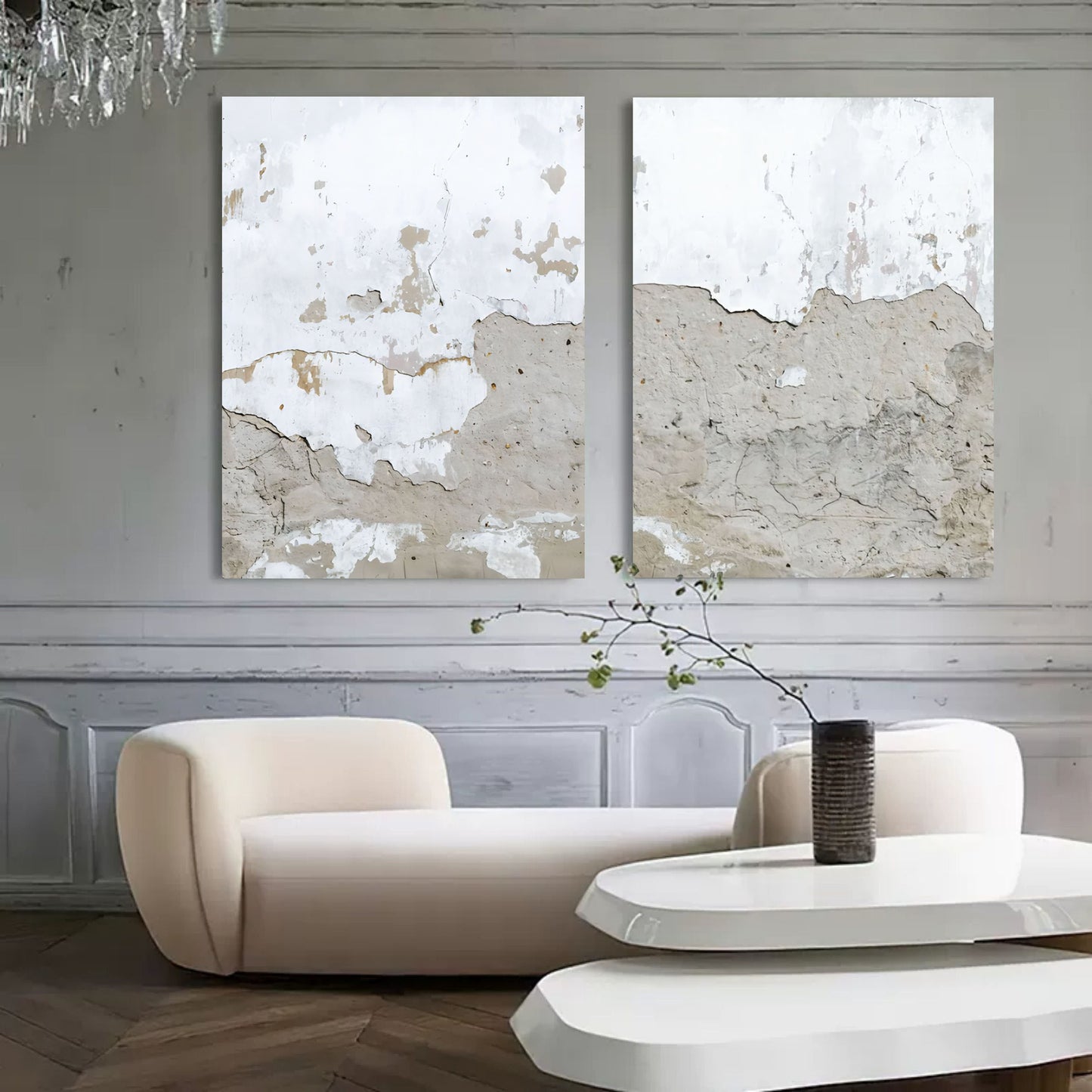 Contemporary Abstract Wall Art Duo for Modern Home Decor