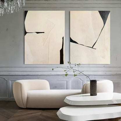 Contemporary Abstract Diptych Art for Modern Home Decor