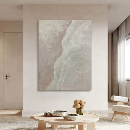 Serene Marble Elegance - Abstract Oil Painting for Modern Home Decor