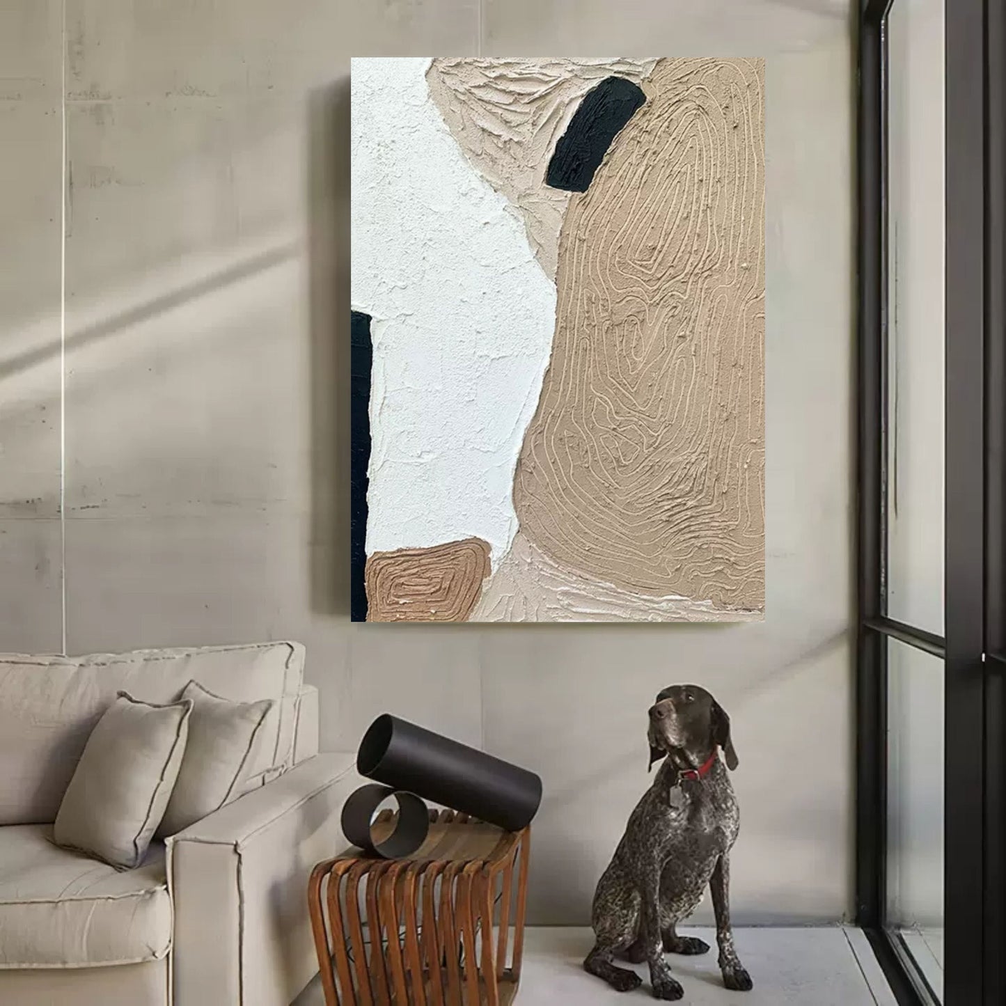 Abstract Minimalist Wabi-Sabi Oil Painting for Modern Home Décor