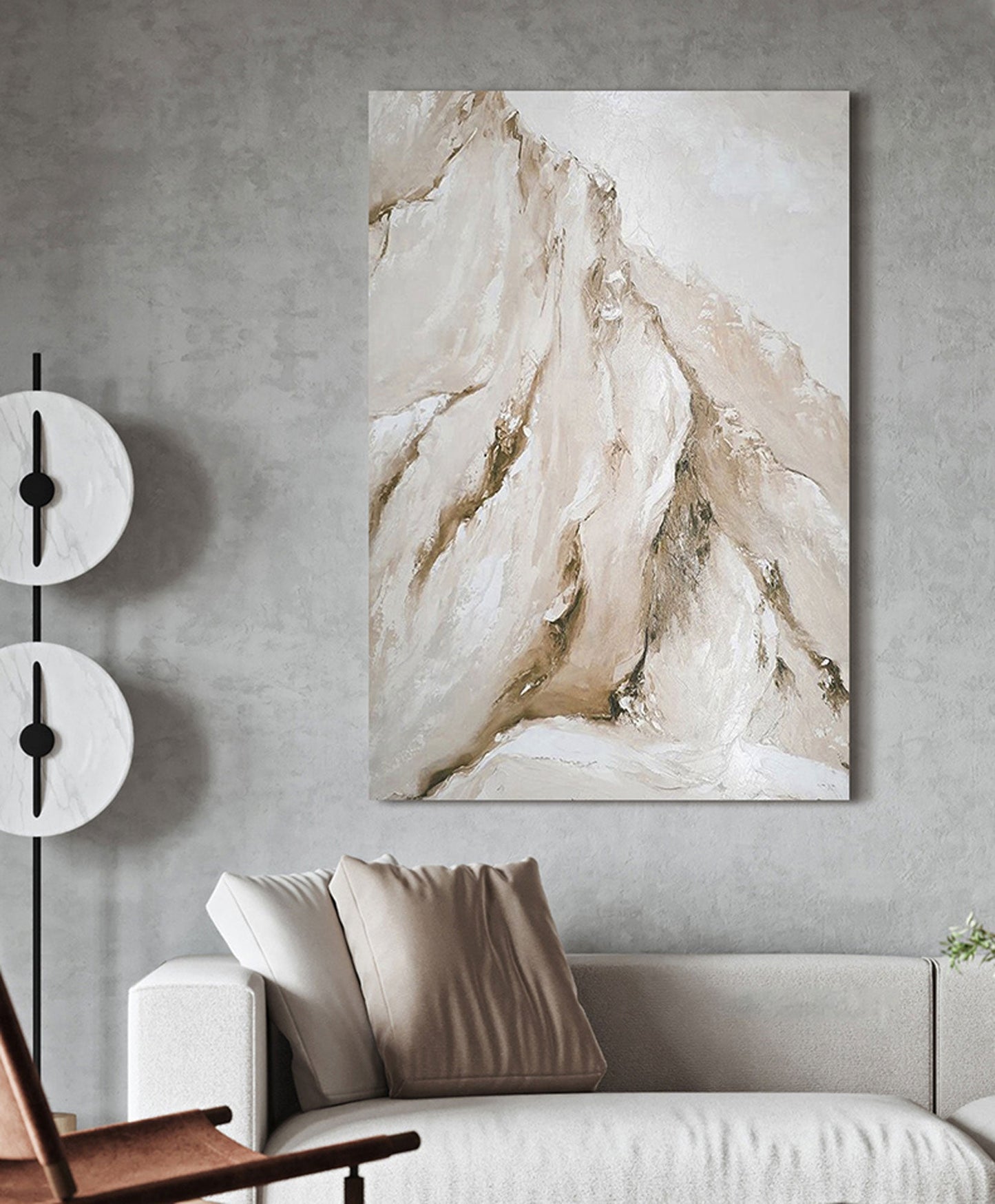 Serene Minimalist Landscape Oil Painting for Modern Home Decor