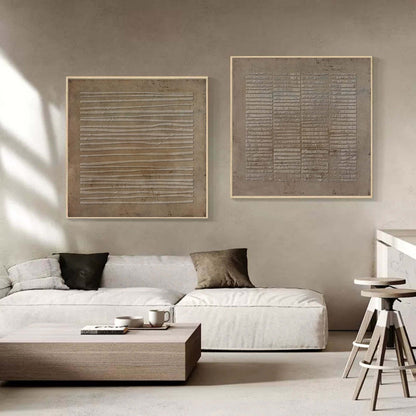 Contemporary Abstract Oil Painting Duo for Modern Home Decor