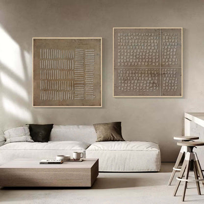 Contemporary Abstract Oil Painting Duo for Modern Home Decor