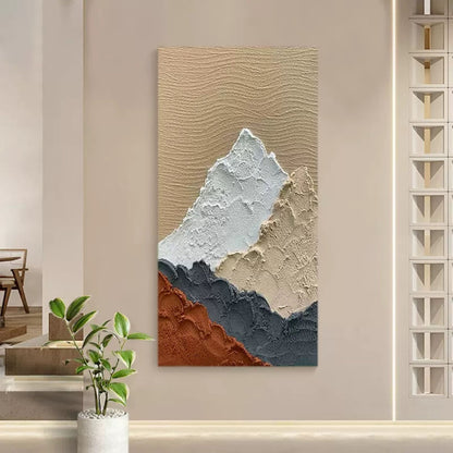 Textured Mountain Landscape Oil Painting for Modern Home Decor