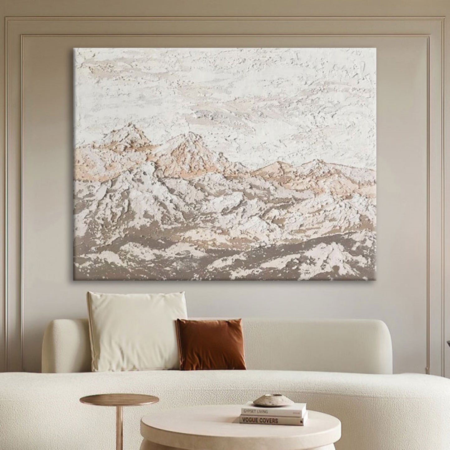 Serene Mountain Landscape Oil Painting for Modern Home Decor