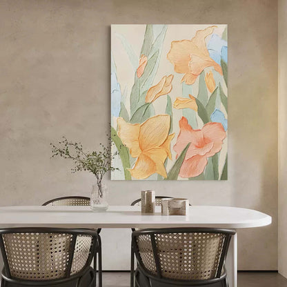 Vibrant Floral Oil Painting for Home Decor – Elegant Flower Wall Art