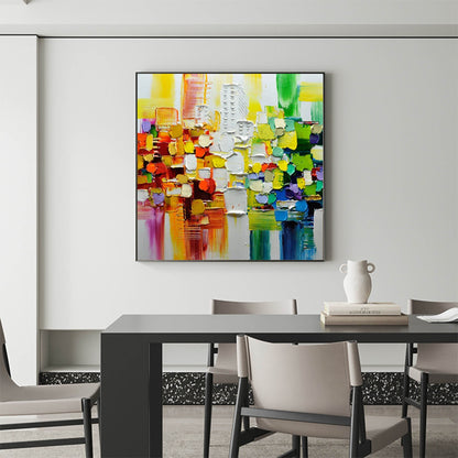 Vibrant Abstract Oil Painting with Bold Colors for Modern Art Decor