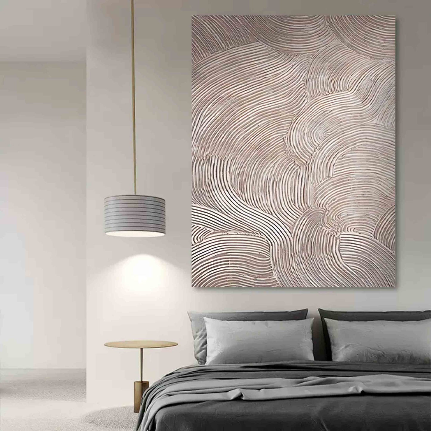 Modern Wabi-Sabi Abstract Oil Painting for Minimalist Home Decor