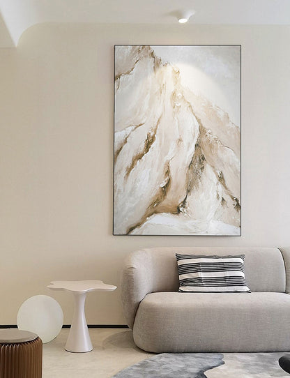 Serene Minimalist Landscape Oil Painting for Modern Home Decor