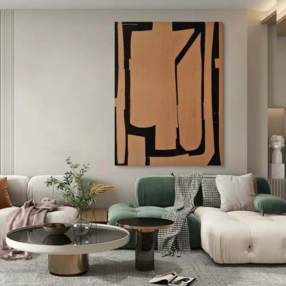 Abstract Wabi-Sabi Oil Painting for Modern Home Decor and Wall Art