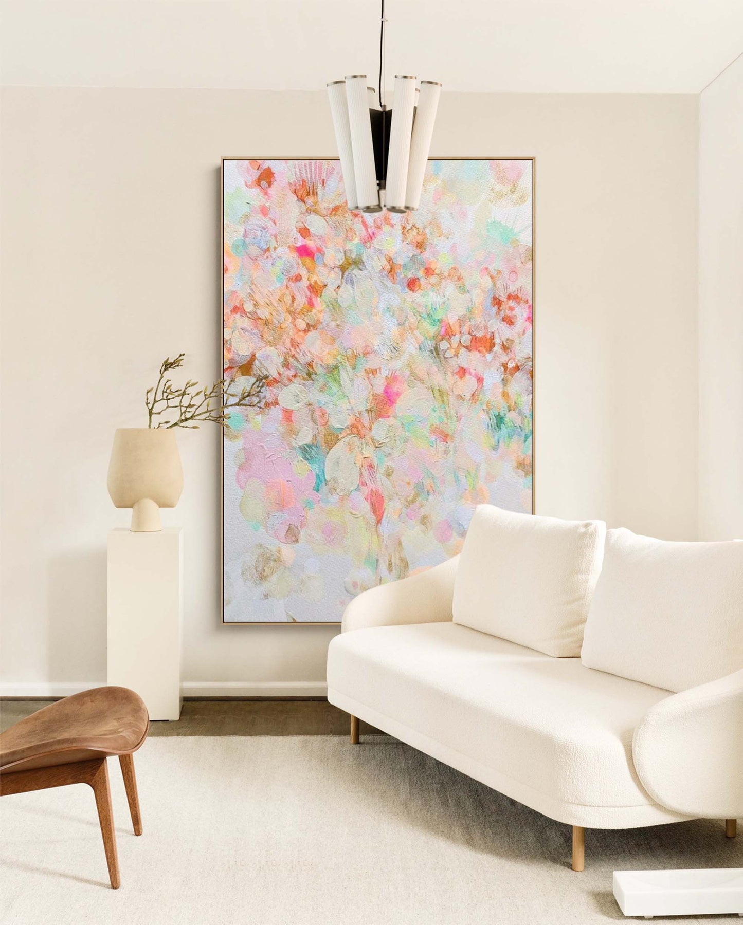 Colorful Abstract Floral Oil Painting for Modern Home Decor