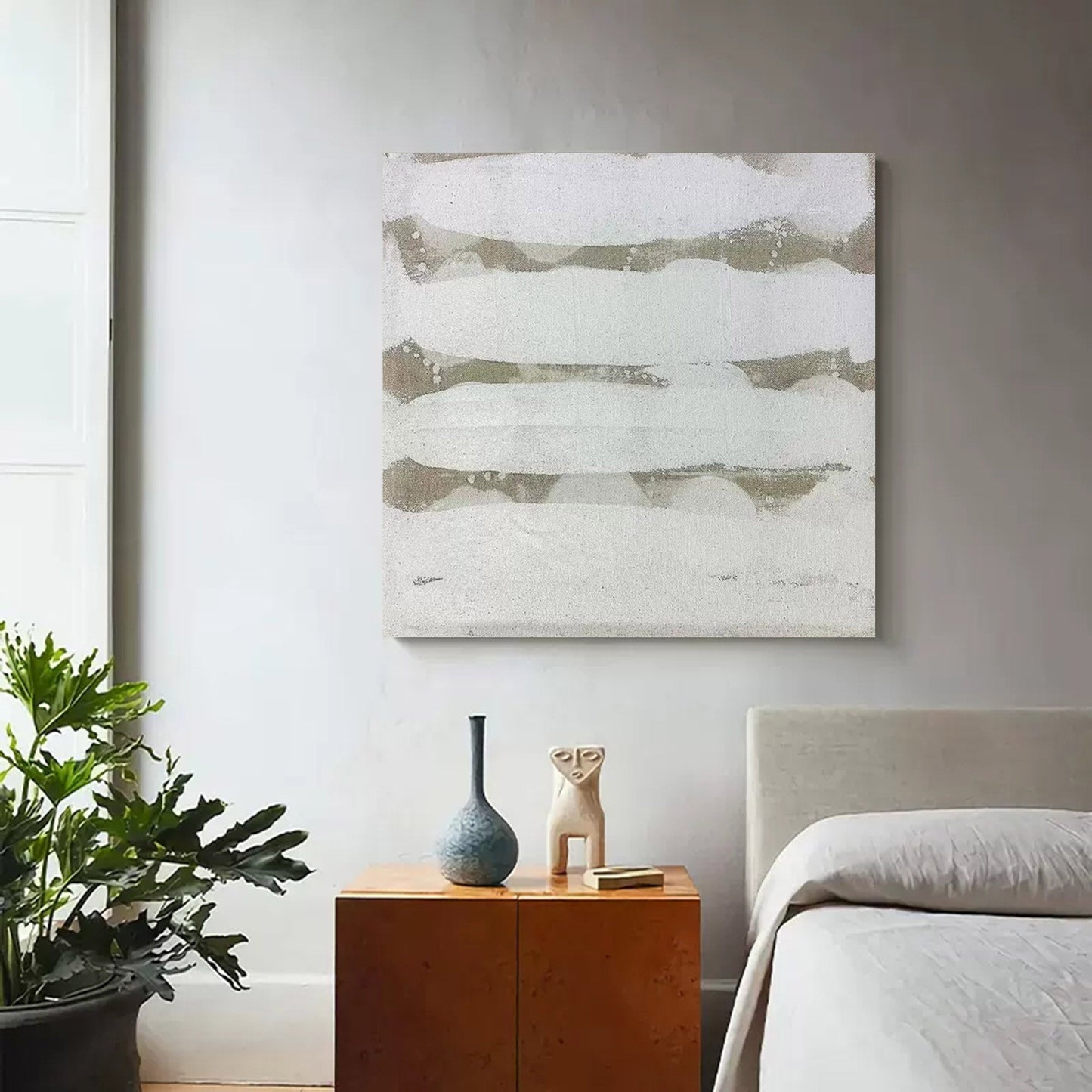 Serene Minimalist Abstract Oil Painting for Modern Home Decor