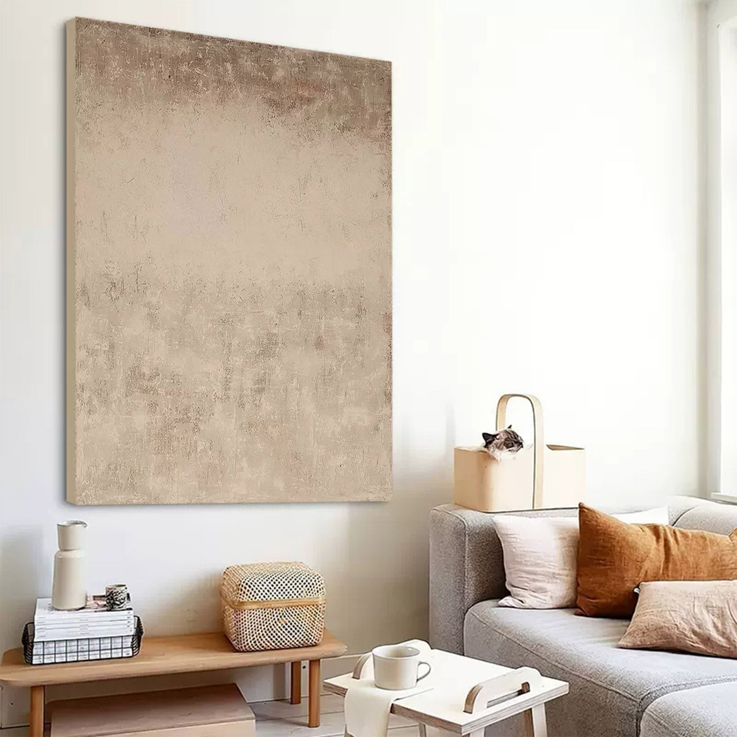 Elegant Minimalist Abstract Oil Painting for Modern Home Decor
