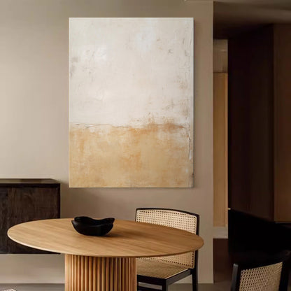 Abstract Minimalist Neutral Tones Oil Painting for Modern Home Decor