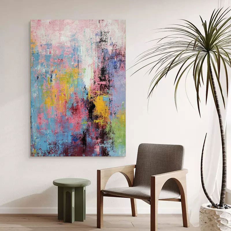 Vibrant Abstract Oil Painting for Modern Home Decor and Art Lovers