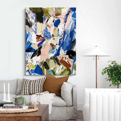 Vibrant Abstract Oil Painting with Colorful Brushstrokes for Modern Decor