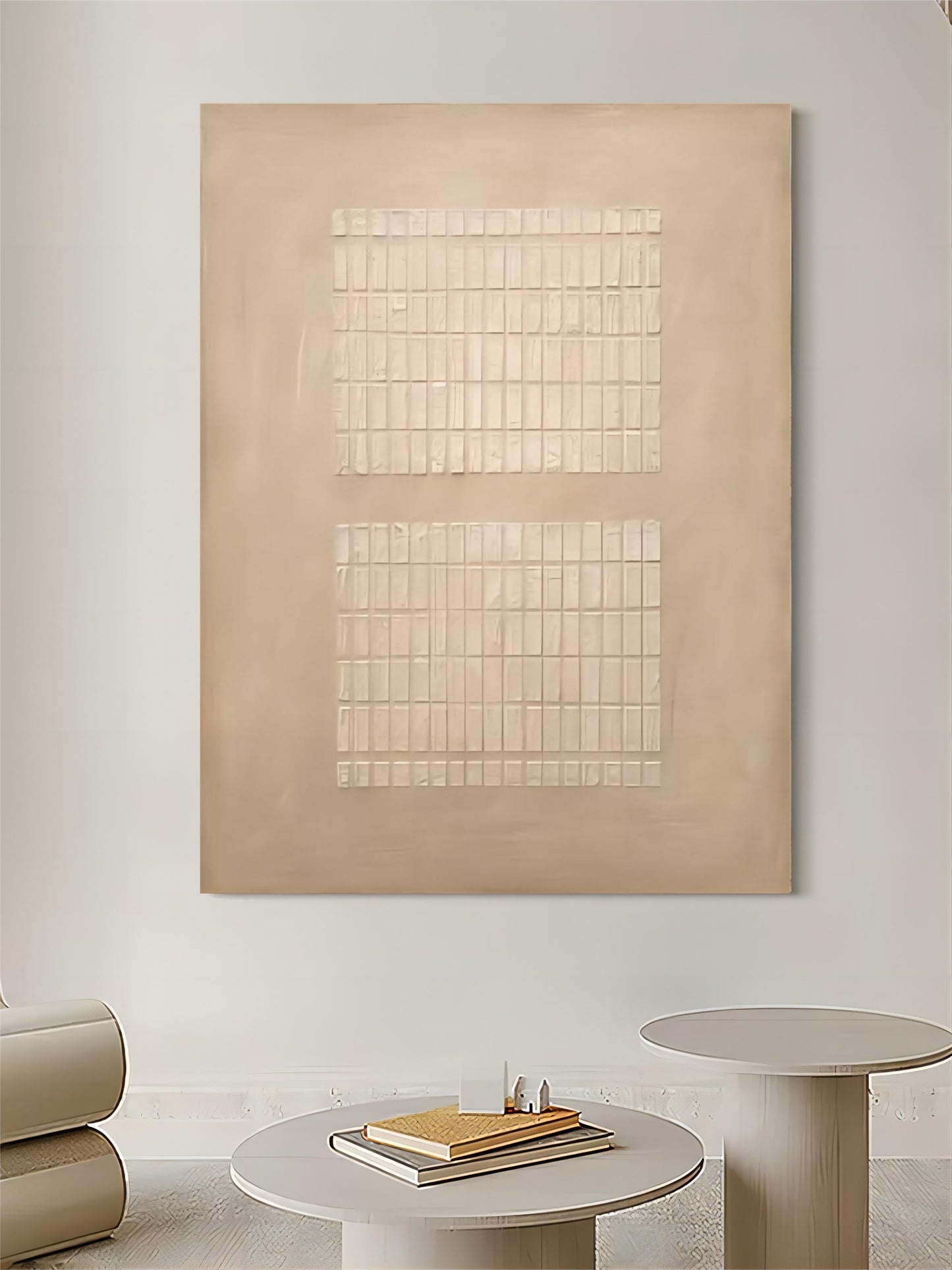 Elegant Minimalist Wabi-Sabi Oil Painting for Serene Home Decor