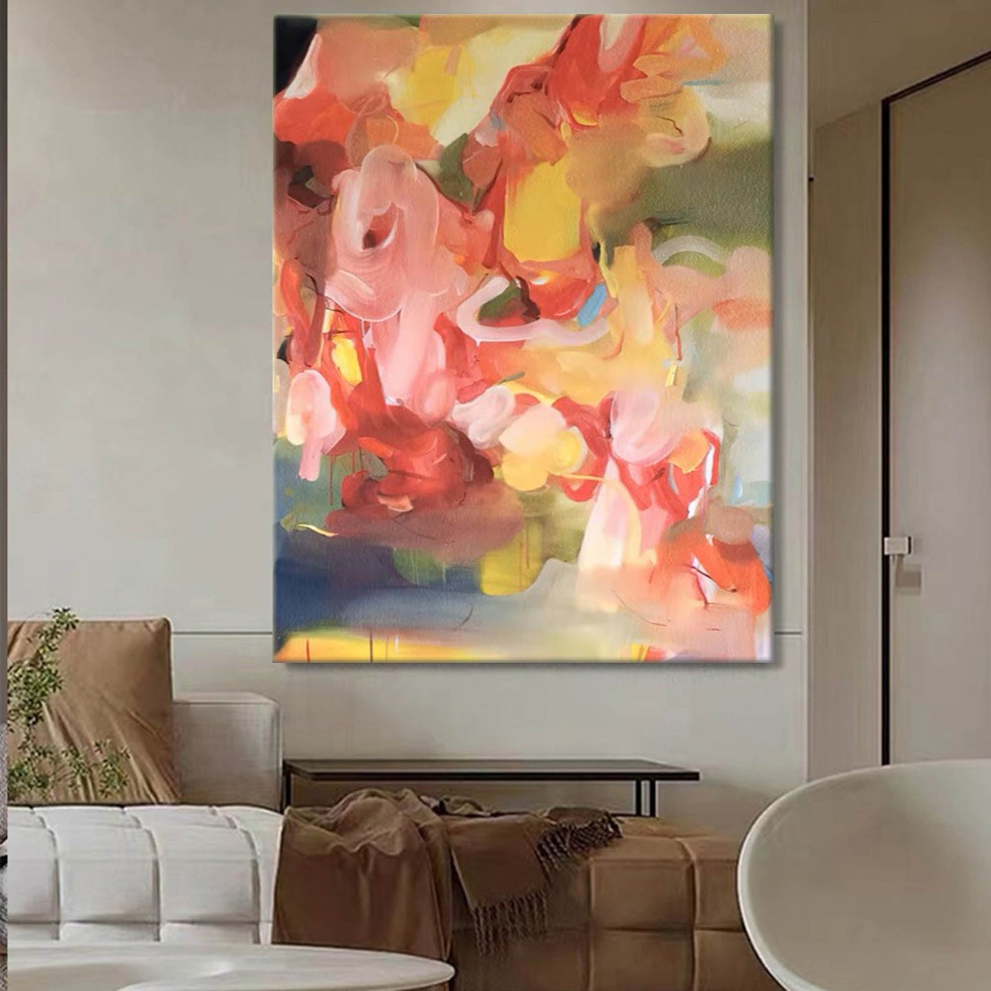 Vibrant Abstract Oil Painting for Modern Home Decor and Art Collectors