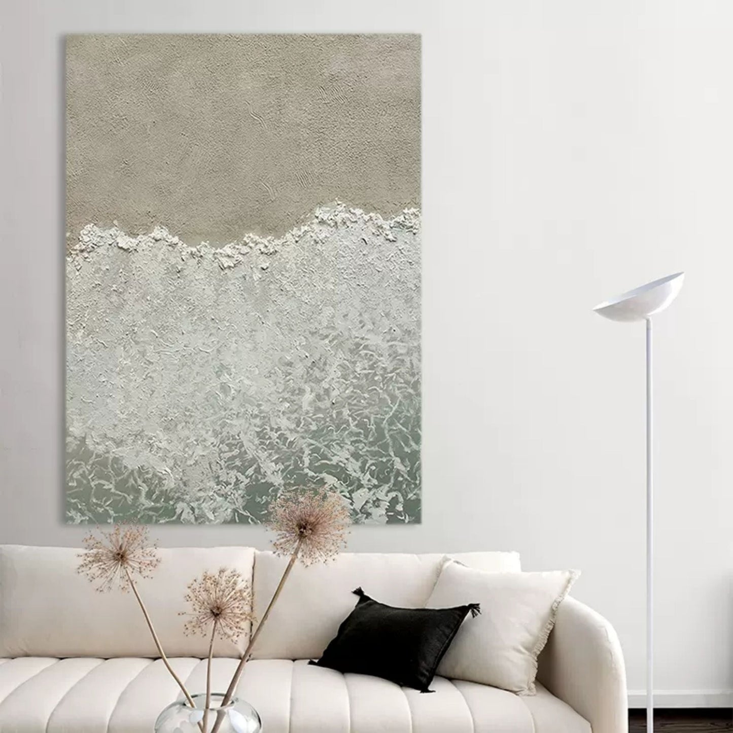 Tranquil Ocean Waves Oil Painting for Serene Home Décor