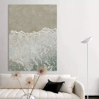 Serene Coastal Waves Oil Painting for Elegant Home Decor